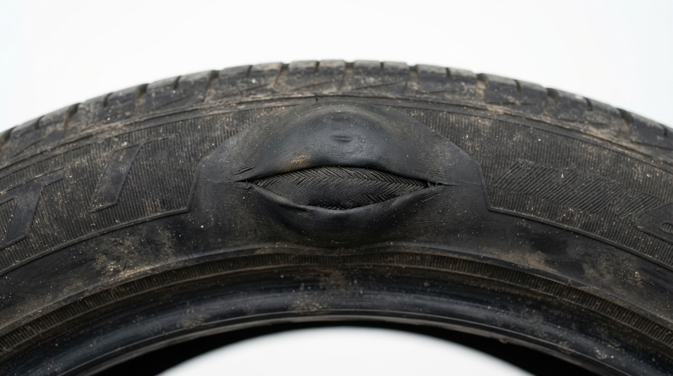 bulge in tyre sidewall