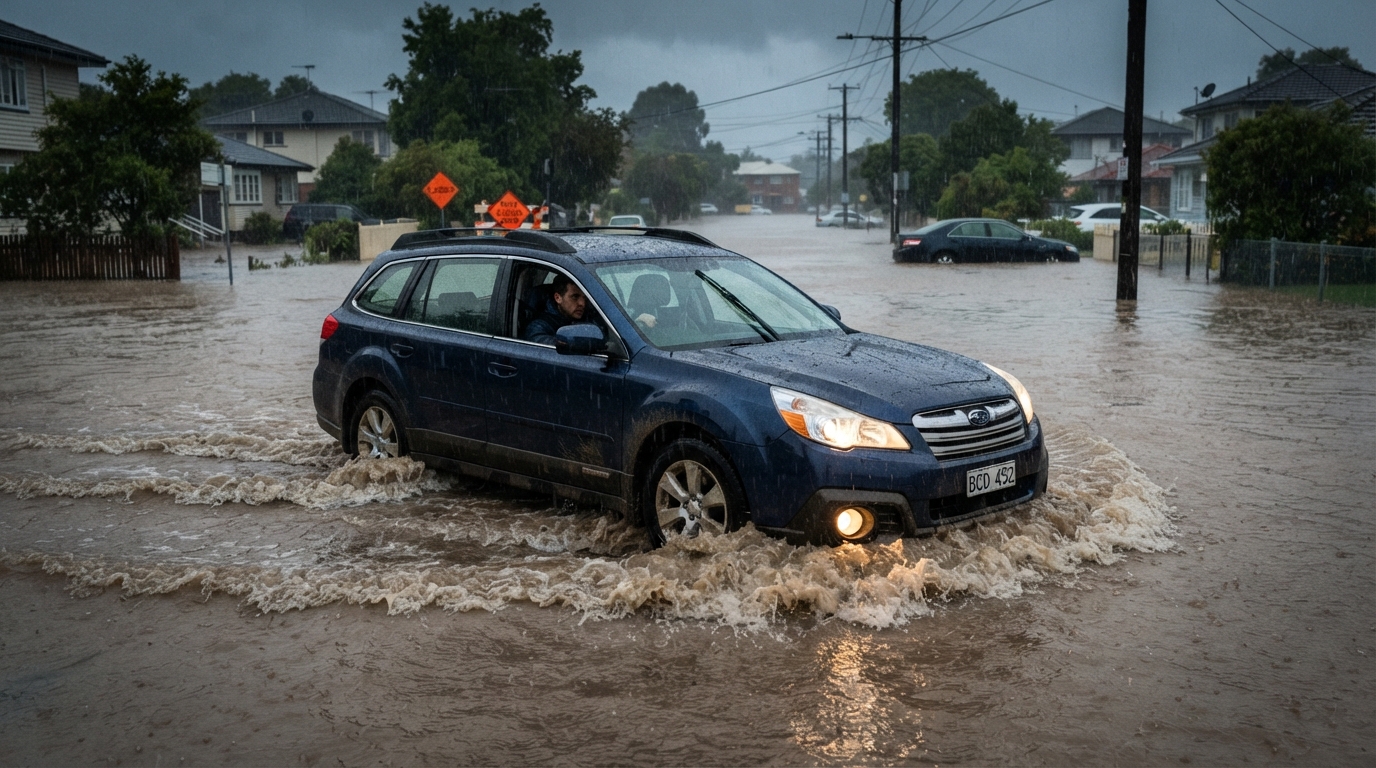 driving through floodwater